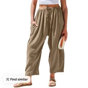 Wide leg loose fit draw string pants size small